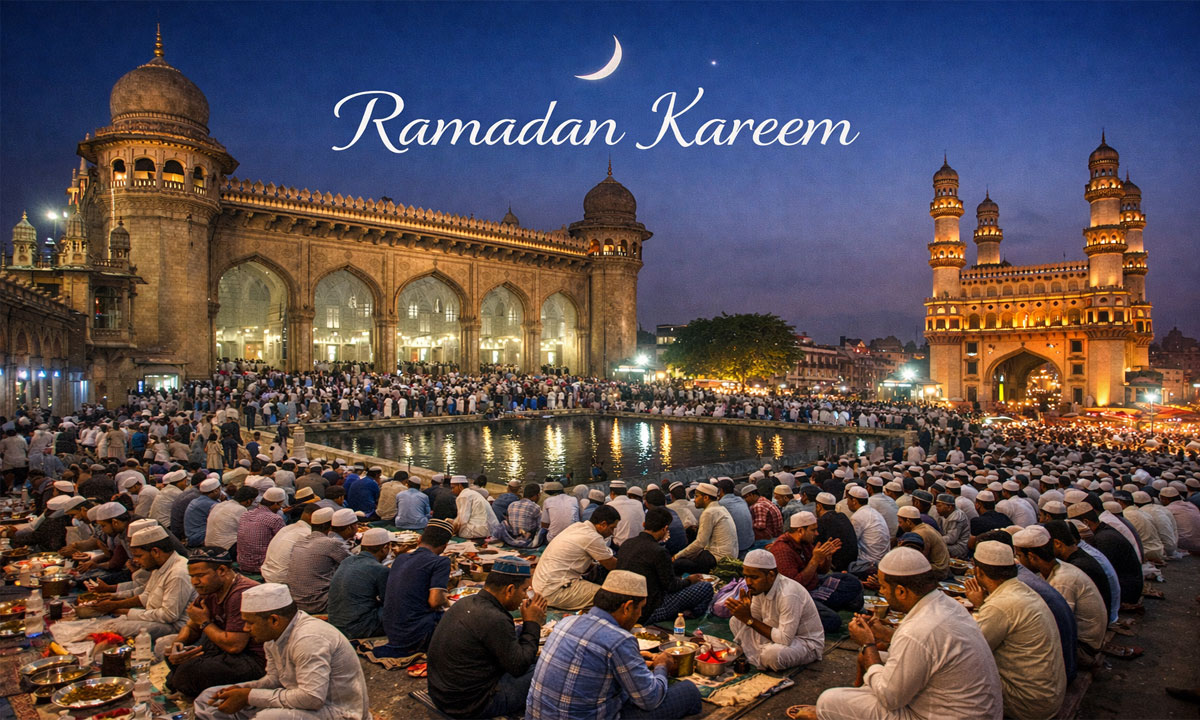 Historic Mecca Masjid Hyderabad Glows with Ramadan Spirituality Under Charminar’s Shadow
