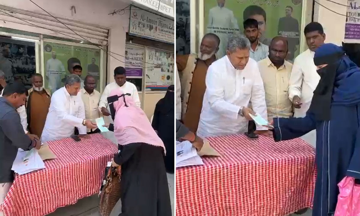 Shadi Mubarak and Kalyana Lakshmi Cheque Distribution at AIMIM Office Hakeempet Worth ₹20.02 Lakh