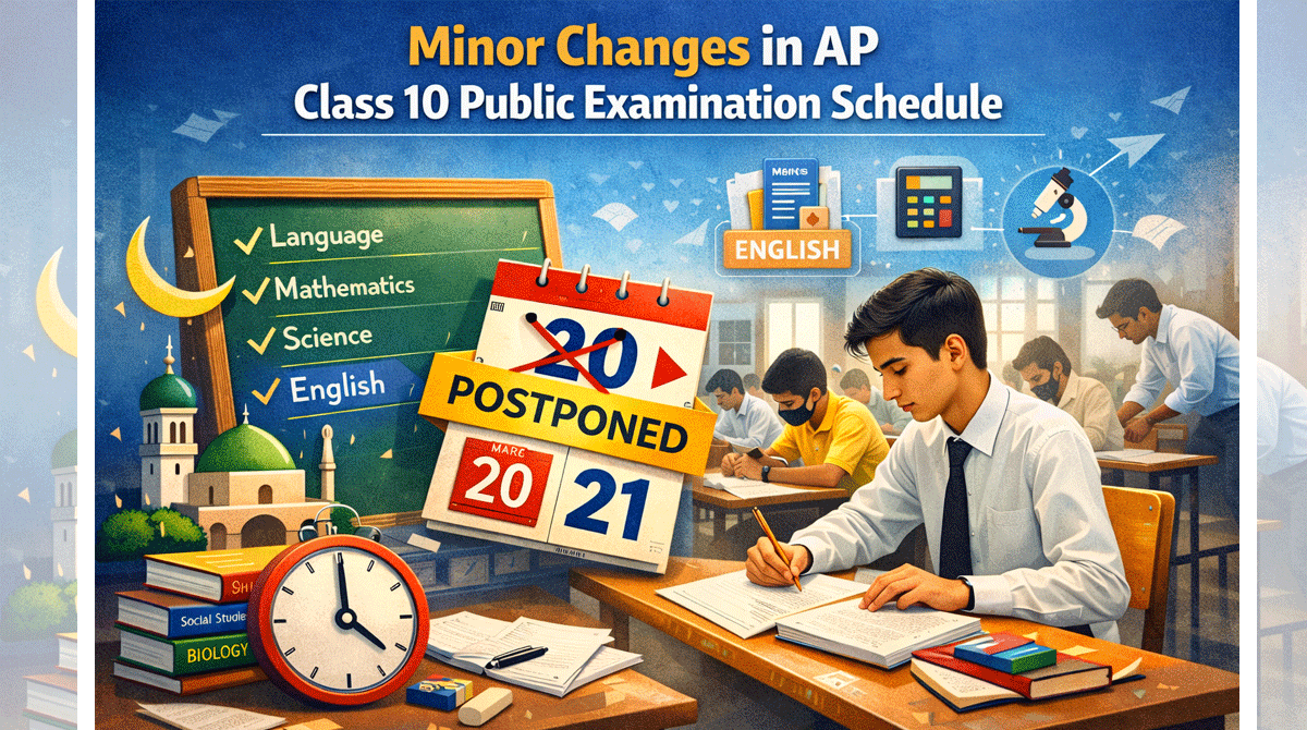 Minor Changes in AP Class 10 Public Examination Schedule