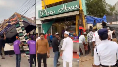 Chandrayangutta Traffic Police Clear Encroachments Near Pista House Bandlaguda, Haleem Stalls Removed