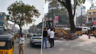 Hyderabad Traffic Alert: Slow Movement Near Shaikpet Flyover Due to Tree Removal