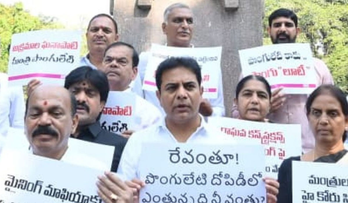 BRS demands dismissal of Telangana minister over alleged corruption, illegal mining