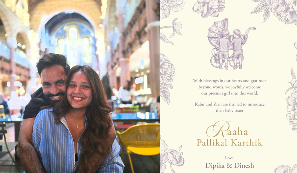 Dinesh Karthik and wife Dipika Pallikal welcome baby girl ‘Raaha’