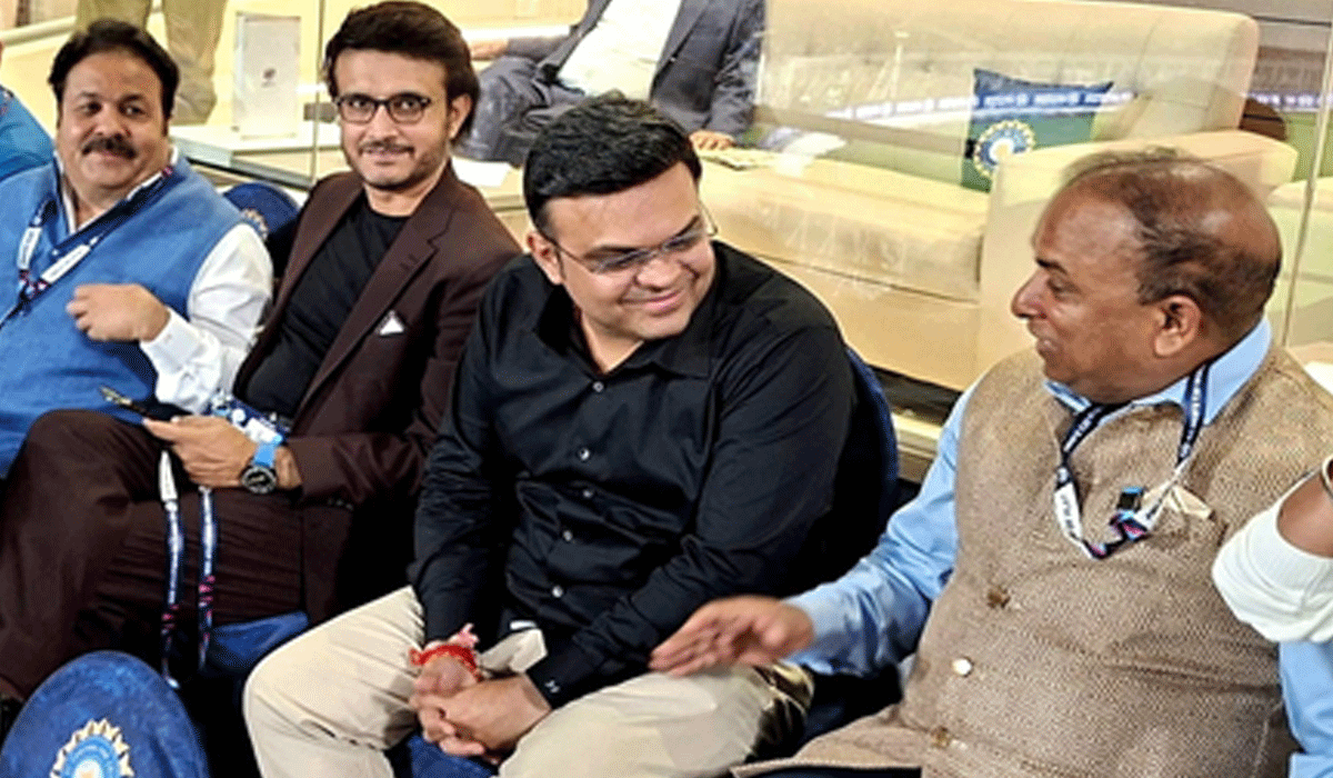 ICC chair Jay Shah, BCCI secy Saikia, celebrate 'joyous moments at Eden' during IND vs WI Super 8 clash