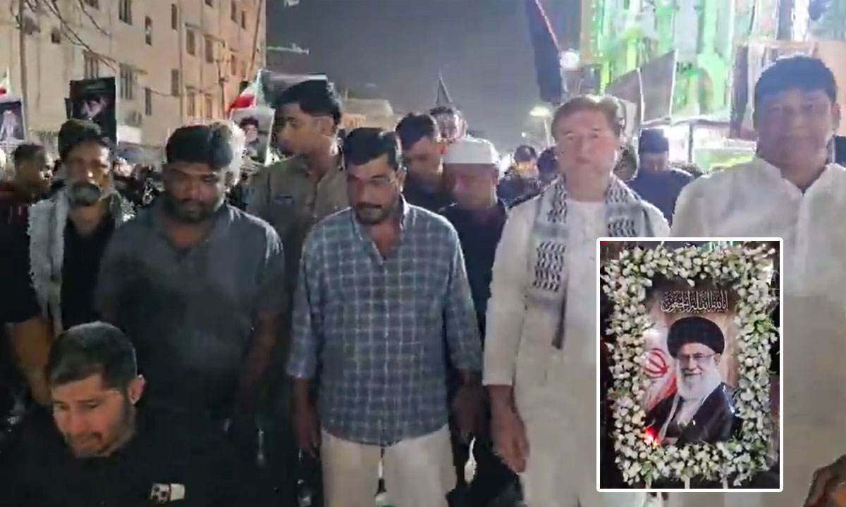 AIMIM Legislators Lead Protest March in Hyderabad Against Killing of Iran’s Supreme Leader Ayatollah Ali Khamenei