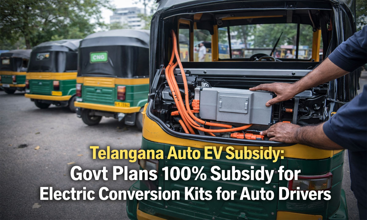 Telangana Auto EV Subsidy: Govt Plans 100% Subsidy for Electric Conversion Kits for Auto Drivers