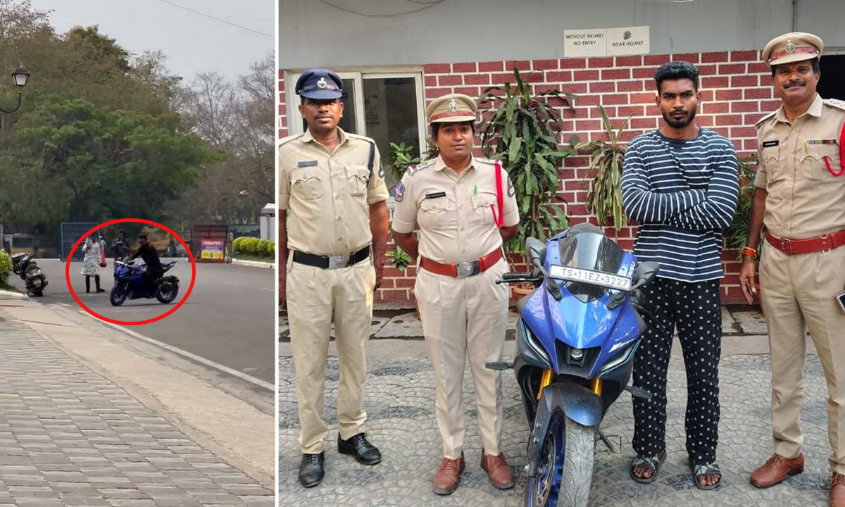 Hyderabad Bike Stunt Arrest: Youth Held for Dangerous Stunts Near Secretariat and Lumbini Park