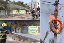 GHMC Negligence in Hyderabad: Garbage Burning in Badangpet Sparks Fire Near Trees and Power Lines