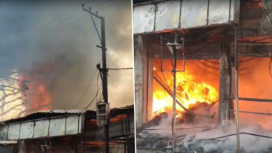 Major Fire Breaks Out in Furniture Shop Near Falaknuma Palace, Firefighters Rush to Control Flames