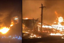 Massive Fire Accident in Bachupally Near Pragathi Nagar Furniture Shops, Cylinder Blast Triggers Panic