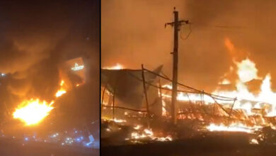 Massive Fire Accident in Bachupally Near Pragathi Nagar Furniture Shops, Cylinder Blast Triggers Panic