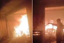 Fire Accident in Kali Khabar Area: Sofa Repair Warehouse Blaze, No Casualties Reported