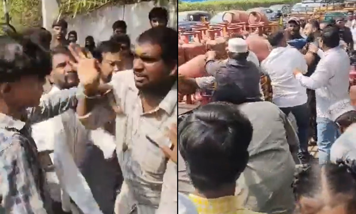 Hyderabad Gas Cylinder Theft Attempt Foiled at Shaikpet Junction, Locals Catch Accused