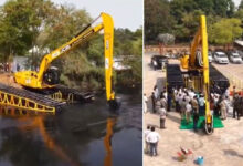 Hyderabad Lake Restoration Boost: ₹2.87 Crore Amphibious Excavator Deployed for Hussain Sagar Cleaning
