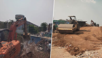 HYDRAA Removes Wall Blocking 40-Feet Road at Praneeth Antilia in Mallampet, Travel Distance Reduced by 5 KM