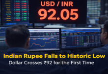 Indian Rupee Falls to Historic Low, Dollar Crosses ₹92 for the First Time