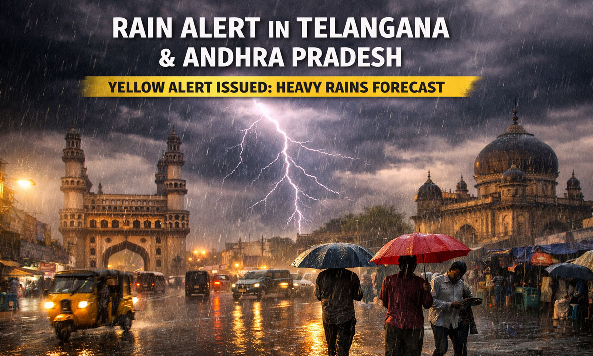 Rain Alert in Telangana and Andhra Pradesh: Yellow Alert Issued, Showers Likely for Next 4 Days