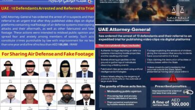 United Arab Emirates Orders Arrest of 10 Suspects Over Misleading Videos of Air Defence Systems