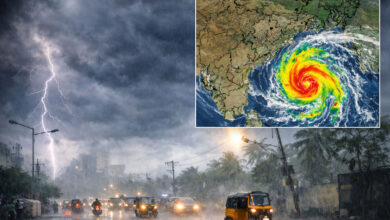 Heavy Rains and Thunderstorms Alert in Telangana and Andhra Pradesh, Temperatures Set to Rise Again