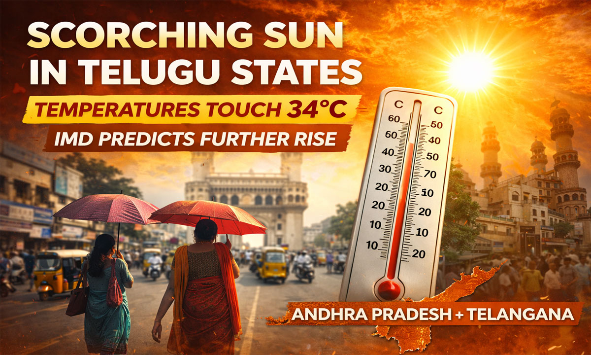 Scorching Sun in Telugu States: Temperatures Touch 34°C, IMD Predicts Further Rise in Telangana and AP