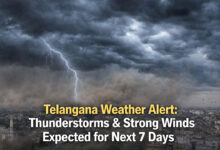 Telangana Weather Alert: Thunderstorms and Strong Winds Likely for Next 7 Days, Says IMD