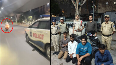 Hyderabad Attapur Bike Stunt: Youth Perform Dangerous Wheeling in Front of Police Vehicle, Caught