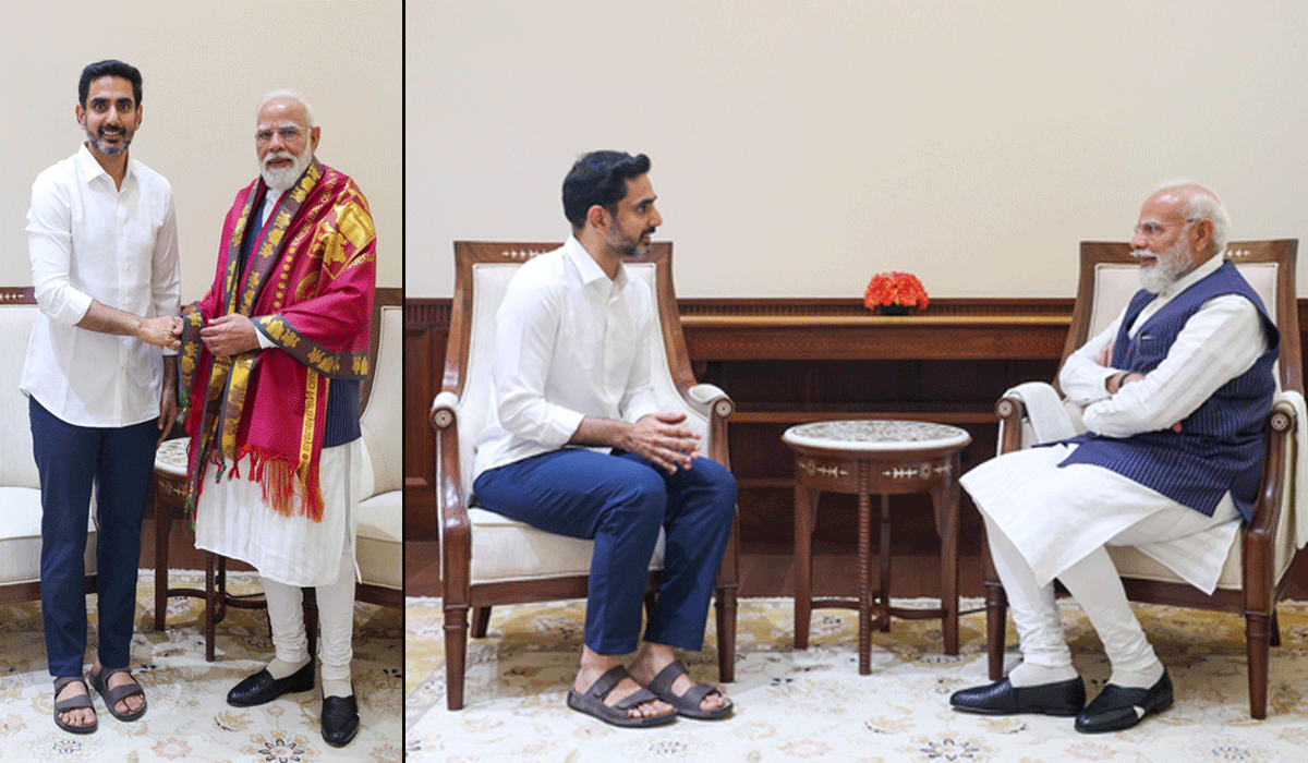 Lokesh meets PM Modi, thanks him for passing Amaravati Bill