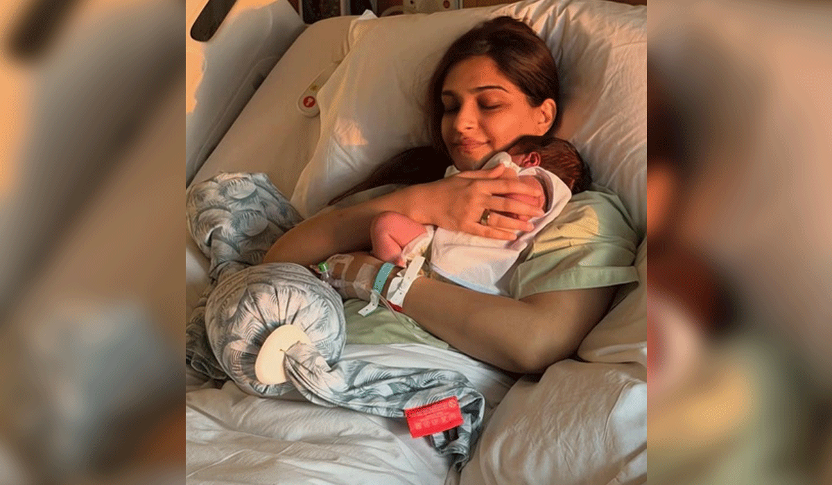 Sonam Kapoor shares first pic holding her newborn close to her heart from the hospital