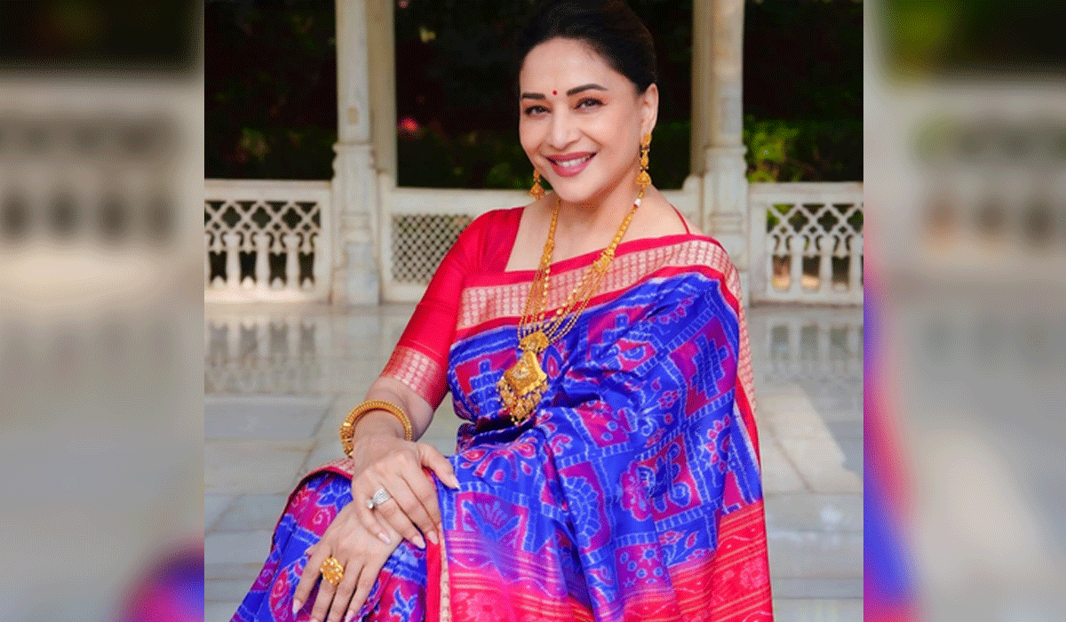Madhuri Dixit flaunts Odisha weaves, calls them ‘stories woven with love’