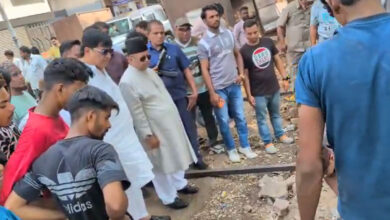 AIMIM Leaders Review Rebuilding of Shops Near Mehboob Chowk Clock Tower After GHMC Demolition