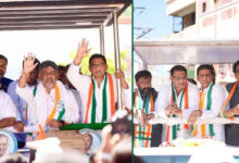 Mohammed Azharuddin Leads Congress Roadshow in Davanagere By-Election, Campaign Gains Momentum