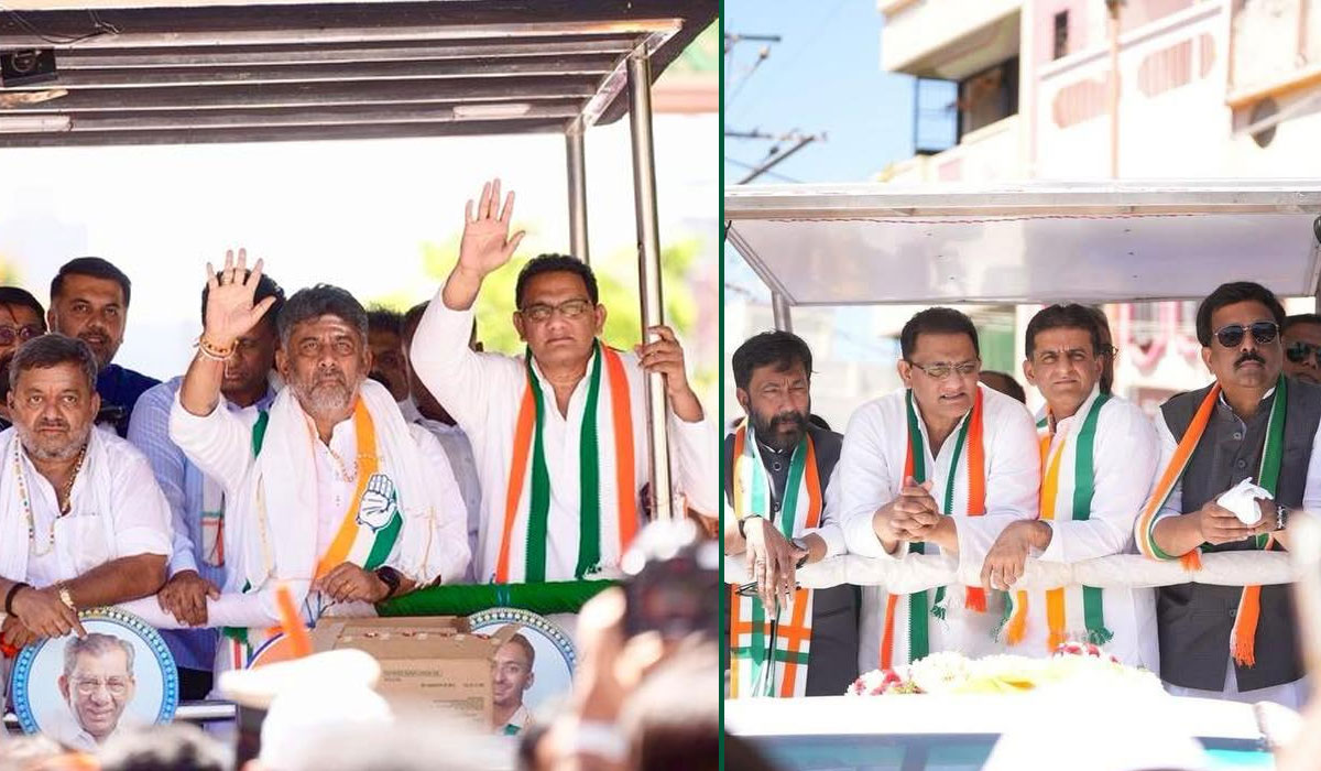 Mohammed Azharuddin Leads Congress Roadshow in Davanagere By-Election, Campaign Gains Momentum