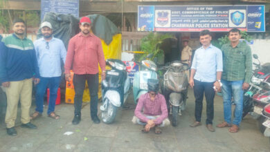 Charminar Police Apprehend 1 Accused in Two-Wheeler Thefts at Madina, 3 Bikes Recovered
