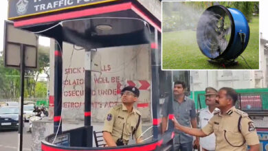 Hyderabad Traffic Police to Install Cool Mist Fans for Summer Heat Relief, Demo Inspected at Assembly Junction