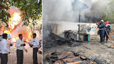 Hyderabad Amberpet Showroom Fire: Blaze at Renault Mahendra Car Showroom Triggers Panic, Fire Engines Rush to Control