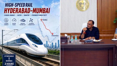 Telangana High-Speed Rail Push: Komatireddy Reviews Corridors, Hyderabad–Mumbai Travel in 3 Hours