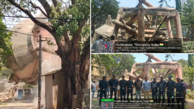 HYDRAA Safely Demolishes 65-Year-Old Overhead Water Tank in Sanjeeva Reddy Nagar, Averts Major Accident