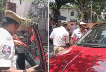 Secunderabad Traffic Police Drive: Vehicles Without Number Plates Seized, Black Film Removed