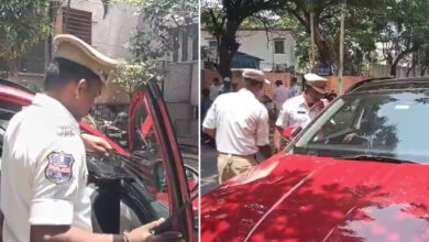 Secunderabad Traffic Police Drive: Vehicles Without Number Plates Seized, Black Film Removed