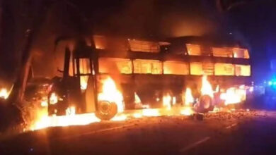 Narrow escape for 36 passengers as bus catches fire in Andhra’s Prakasam