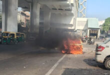 Car catches fire near Bhajanpura metro station in Delhi; driver escapes unhurt