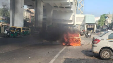 Car catches fire near Bhajanpura metro station in Delhi; driver escapes unhurt