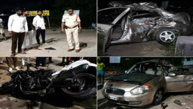 Five killed as speeding sports bike rams into car in Telangana