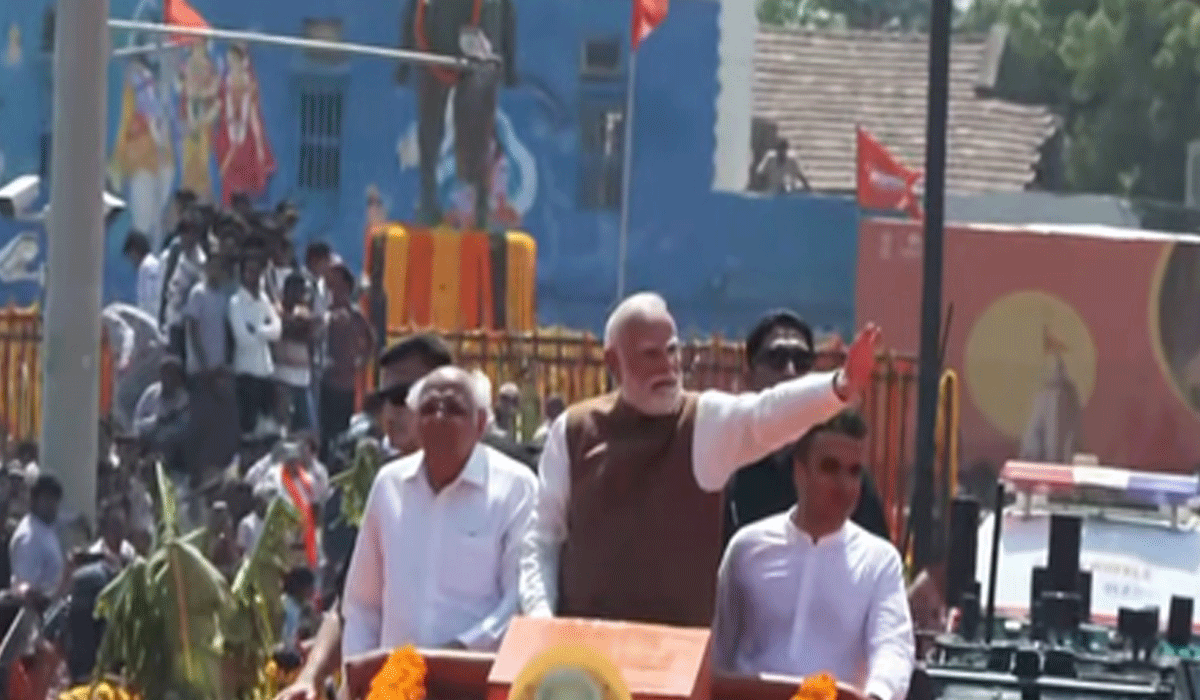 PM Modi holds roadshow in Somnath, receives rousing welcome
