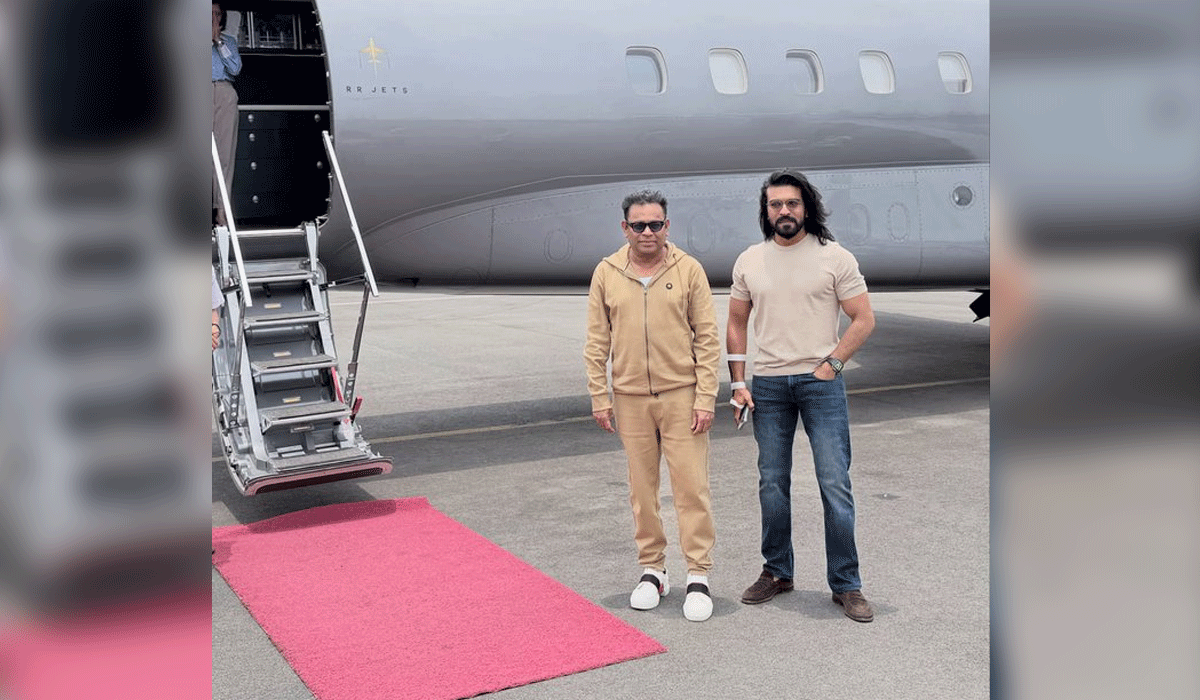 A. R. Rahman poses with ‘Peddi’ Ram Charan as duo head to Bhopal