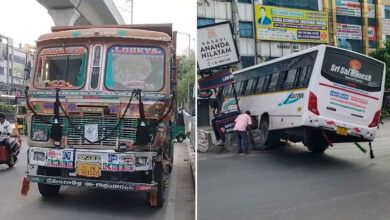 Dilsukhnagar Road Accident: Gravel-Laden Tipper Lorry Crashes into Travels Minibus, Driver Detained