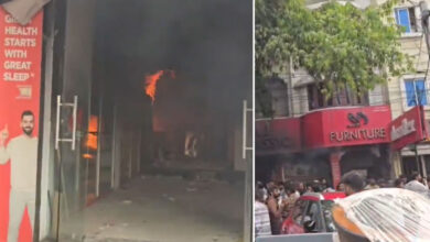 Massive Fire Breaks Out at MJ Classic Furniture Showroom in Asif Nagar, Furniture Completely Gutted