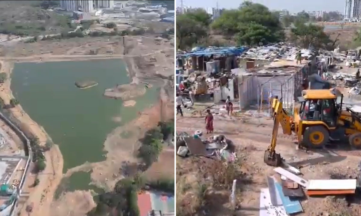 HYDRAA Launches Massive Operation at Mushkin Cheruvu, Removes Encroachments and Protects 52.20-Acre Lake in Puppalguda-Narsingi