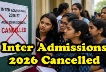 Telangana Inter Admissions 2026 Cancelled: TSEB Halts Admission Schedule for 2026–27, New Guidelines to Be Released Soon