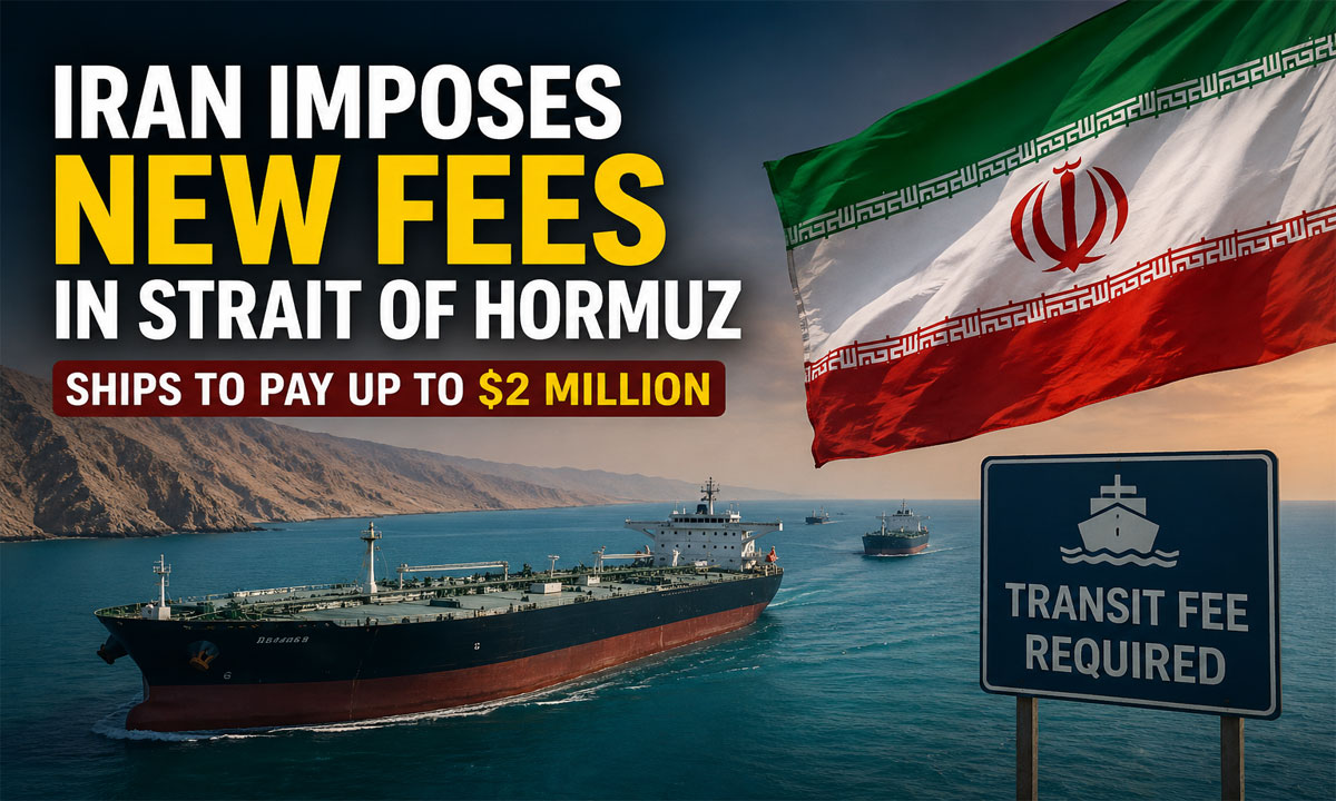 Iran Imposes New Transit Fees in Strait of Hormuz, Ships Asked to Pay Up to $2 Million: Report